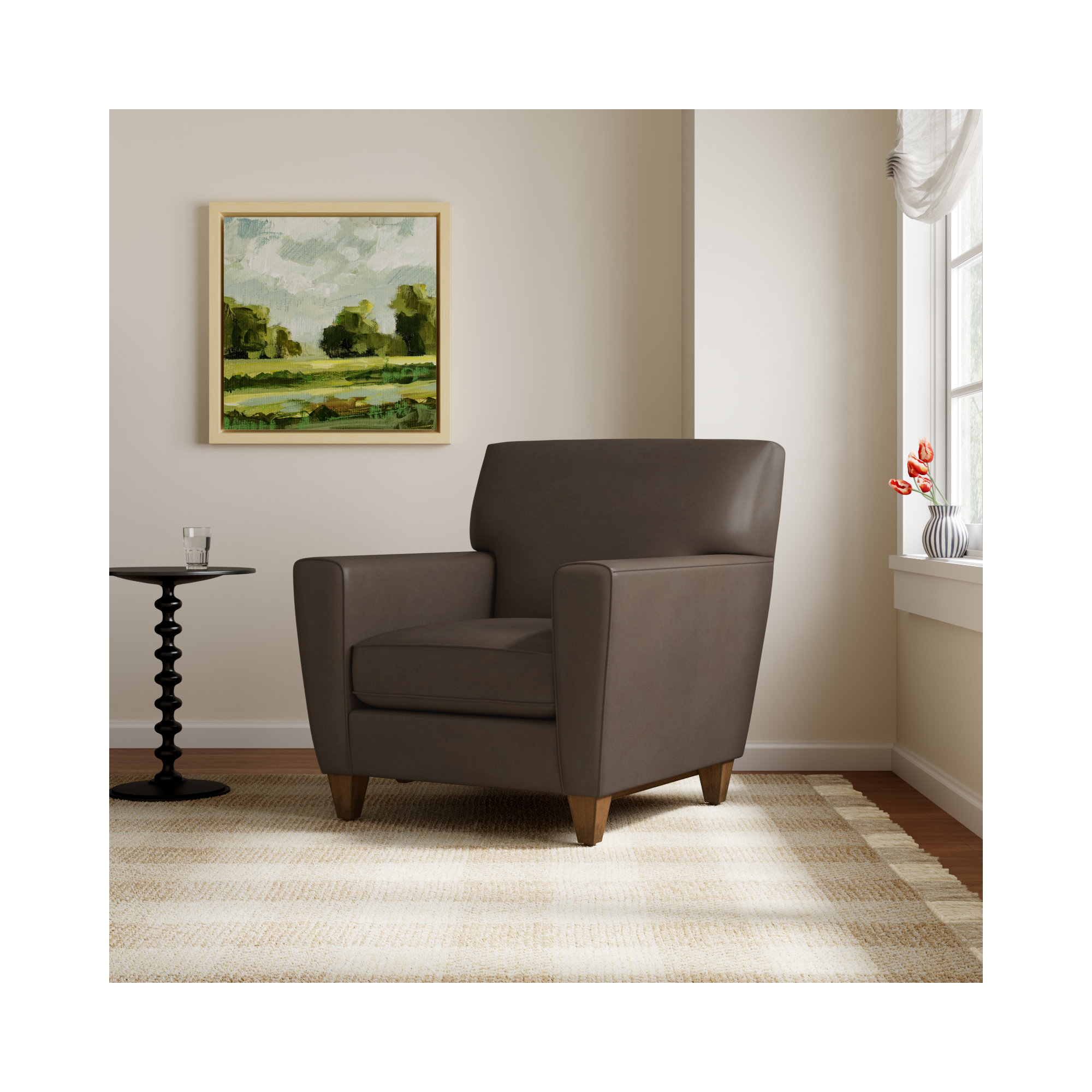 Osmin Foster Power Incliner, Dark Brown Top Grain Leather