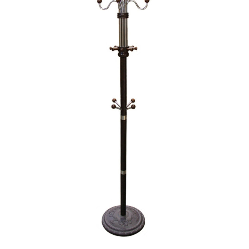 Porte-manteau en bois de 185 cm de hauteur - Multicolore, construction stable, diamètre 55 cm, idéal pour ranger manteaux, vestes, accessoires, chapeaux et foulards.