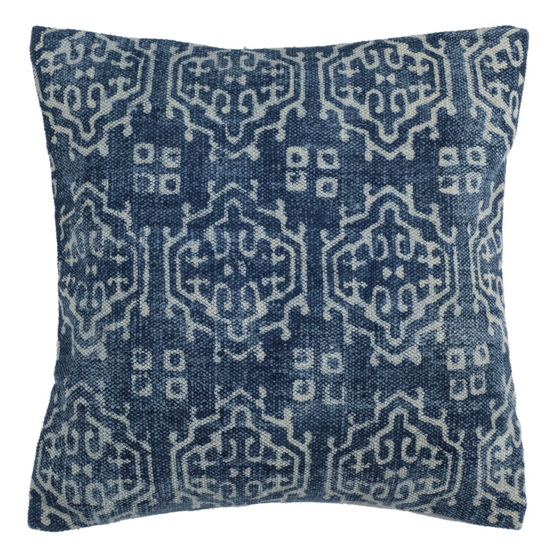 Cotton Ikat Throw Pillow, 18" x 18"