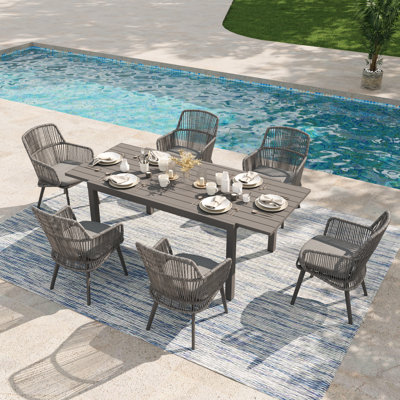 6 - Person Rectangular Outdoor Dining Set With Cushions