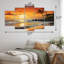Caraibe Island Sunset III - Ensemble de décoration murale nautique et plage en métal