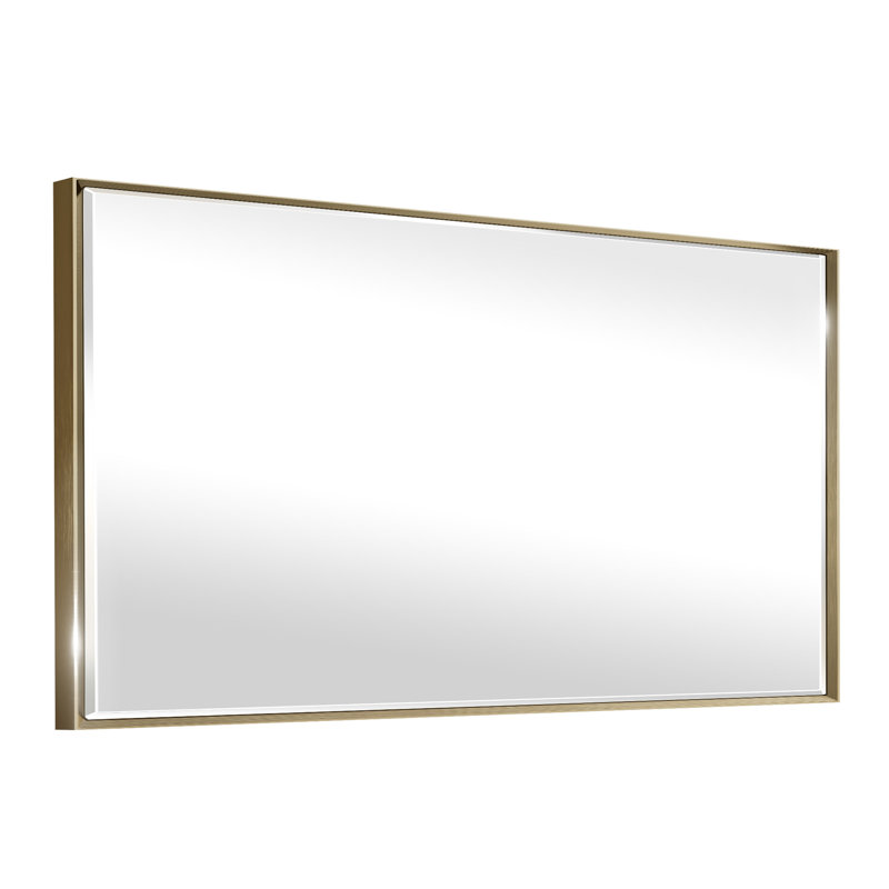 Miroir de salle de bain mural Lohoski, Or, 36 po x 71 po