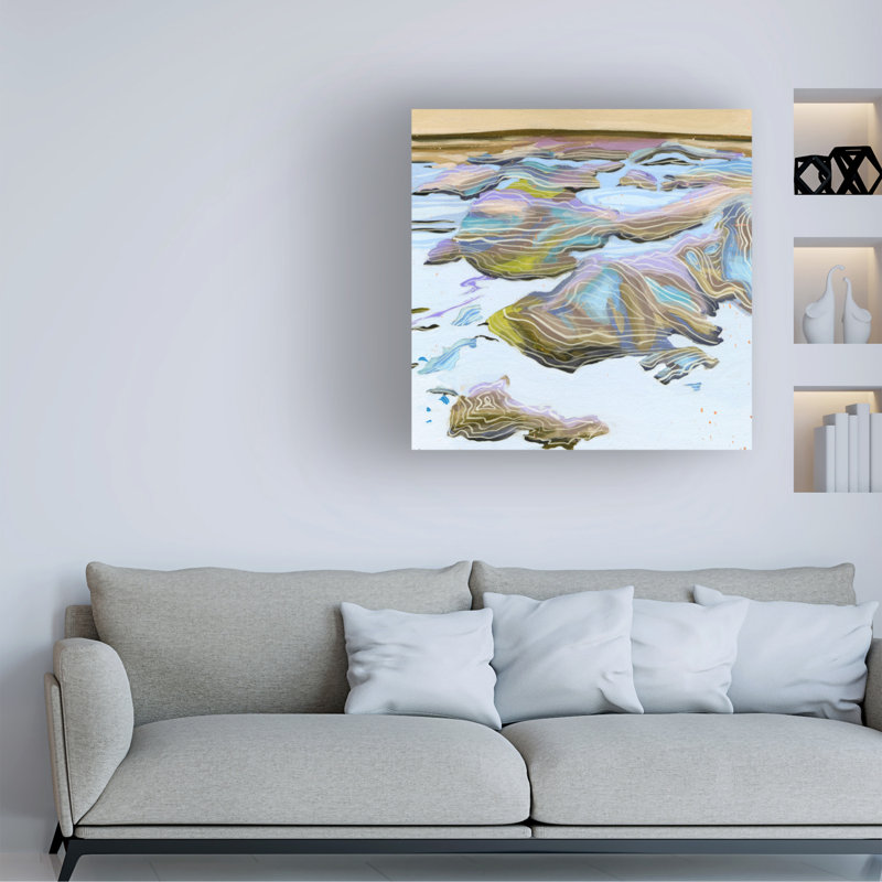 Art mural sur toile tendue - Melissa Wang «Ethereal Waves II», décoration murale pour le salon, la chambre à coucher ou le bureau - 18 x 18