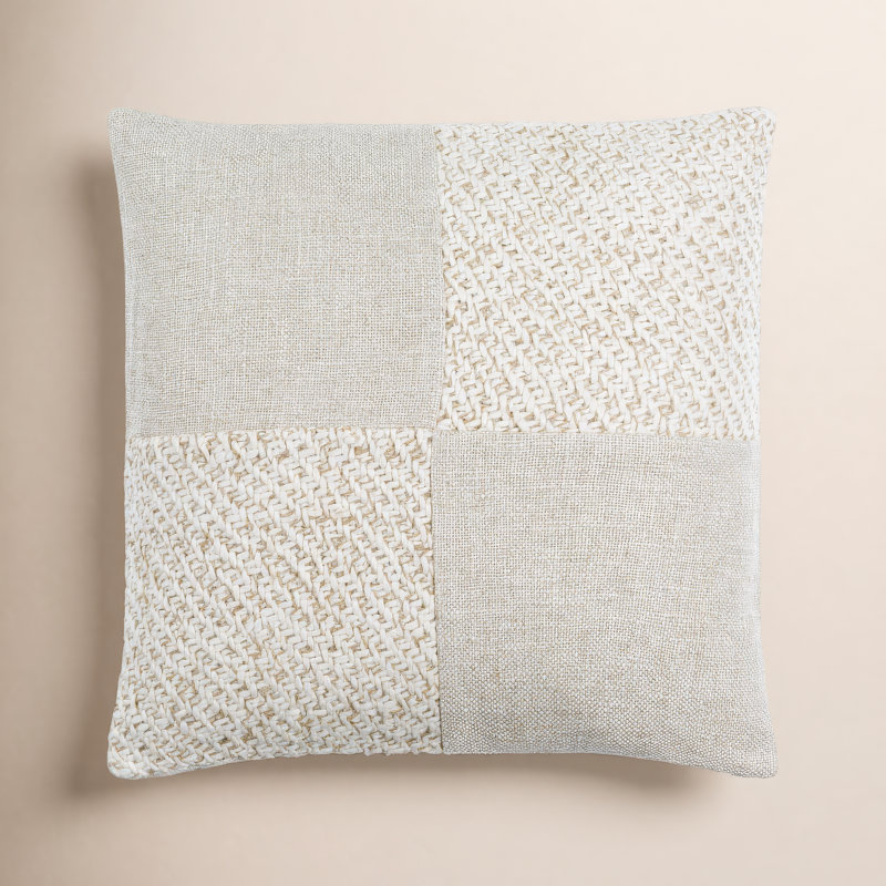 Housse et insert de coussin carré Daveney, Polyester/ Bourre en polyester, 18 po x 18 po