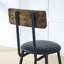 Ensemble de table de bar ronde et tabouret avec tablette, dossier rembourré, brun rustique | Idée de cadeau