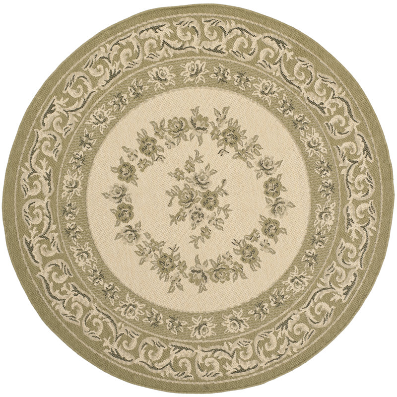 Galena Performance Oriental Indoor/Outdoor Area Rug, Round 5'3"