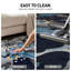 Tapis gris / argenté à poil long à motif floral Florentia-1177180591