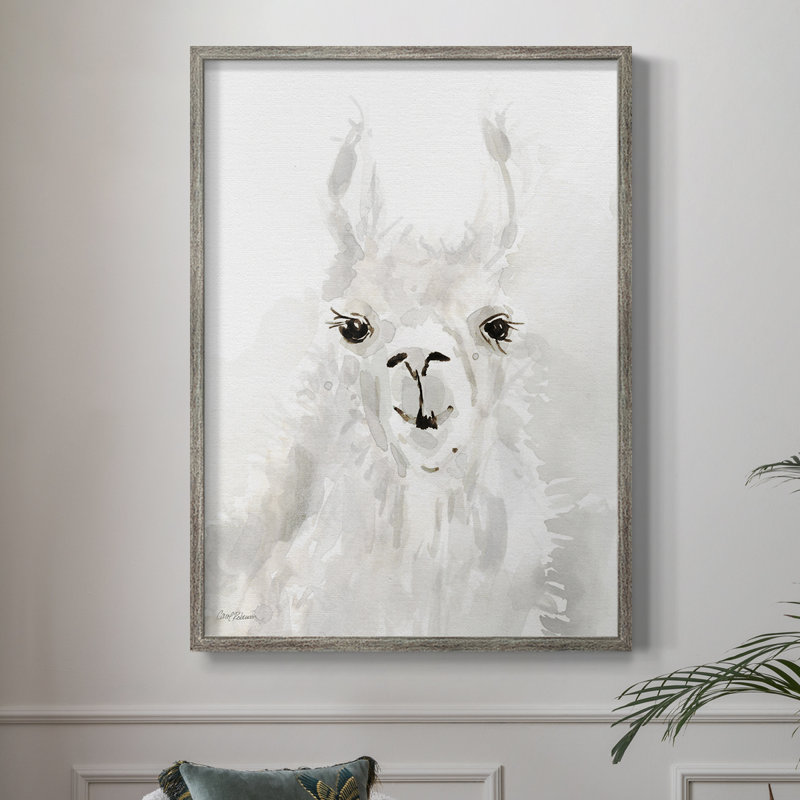 Sweet Llama I, reproduction encadrée - bois massif, H 30 po x l 24 po