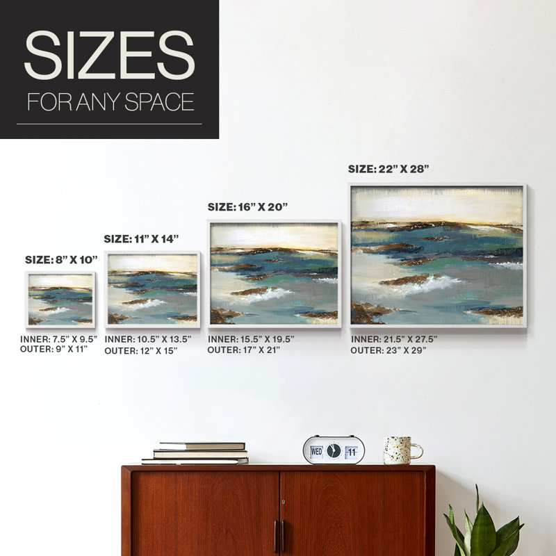 Coastal Bluffs -Framed Print - Restickable, 16" H x 20" W, White
