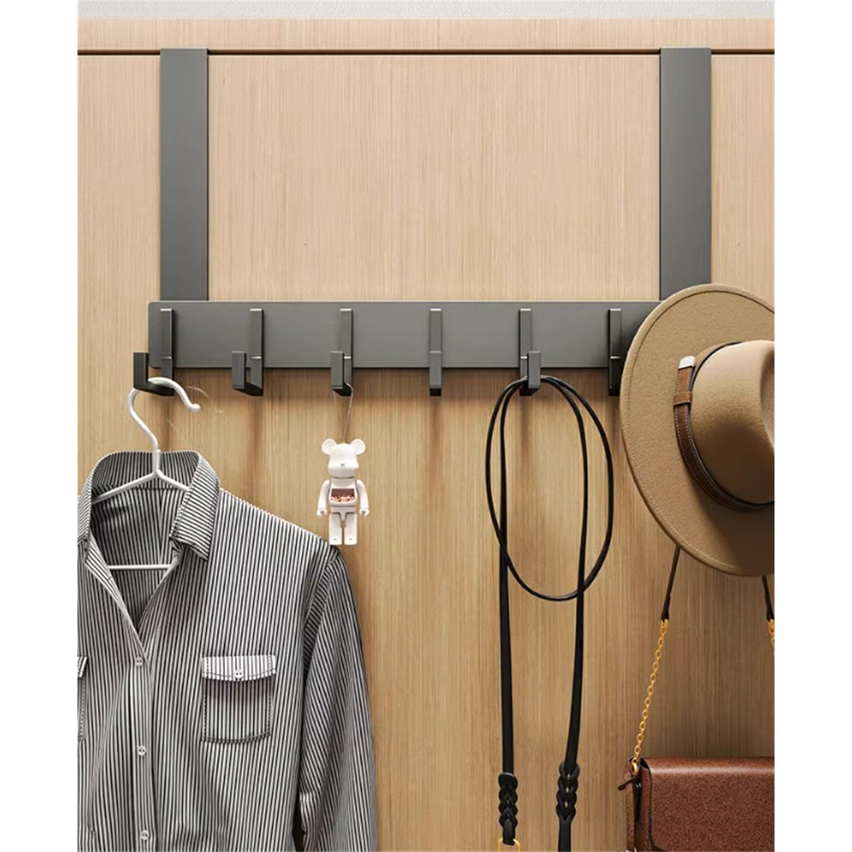 Aluminum Alloy Over-The-Door Hook Rack