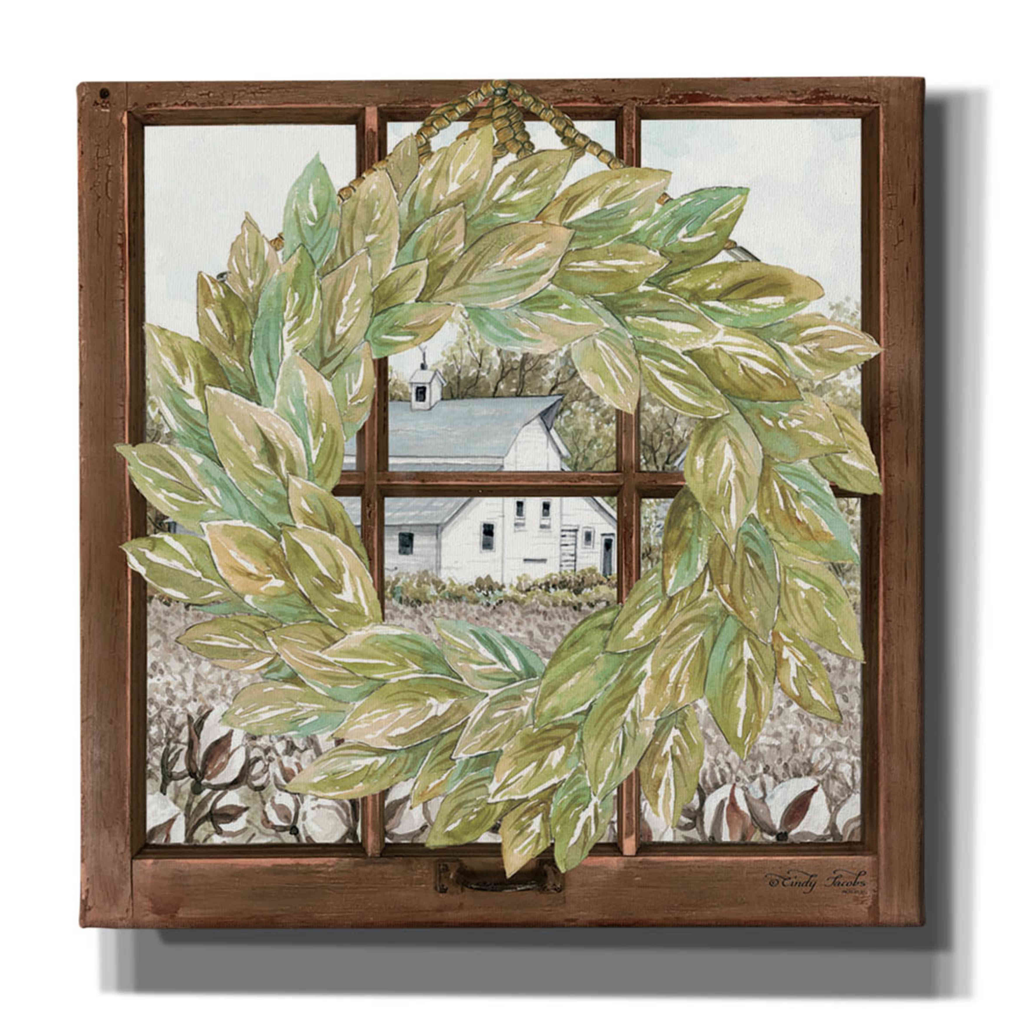 August Grove Country Windowpane by Cindy Jacobs - Wrapped Canvas ...