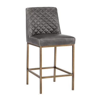 5West Upholstered Stool with Metal Frame