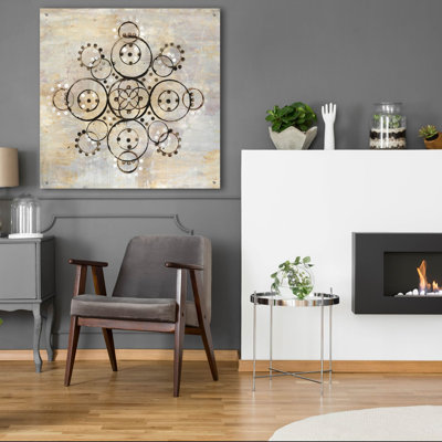 «Neutral Mandala 1» par Melissa Averinos, art mural en verre acrylique