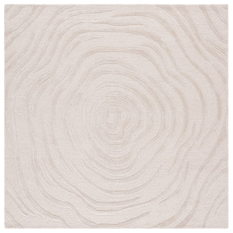 Glamour Hand Tufted Wool; Viscose; Cotton Abstract Indoor Rug, Square 6'