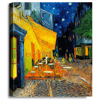 Café Terrace at Night by Vincent Van Gogh.Image Size:36x30 inches Van Gogh.World Classic Reproductions For HomeDecor,Vintage Pattern