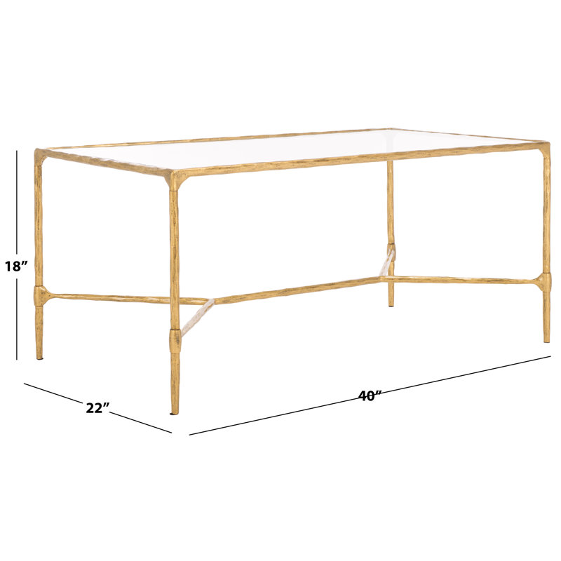 Isabellina Rectangular Coffee Table, Brass