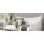 Lit de jour simple blanc de style transitionnel, détails de moulures, conception d'affiche avec fleurons, structure en bois massif, installation pour matelas pour dormir dans de petites pièces et bois d'ingénierie,