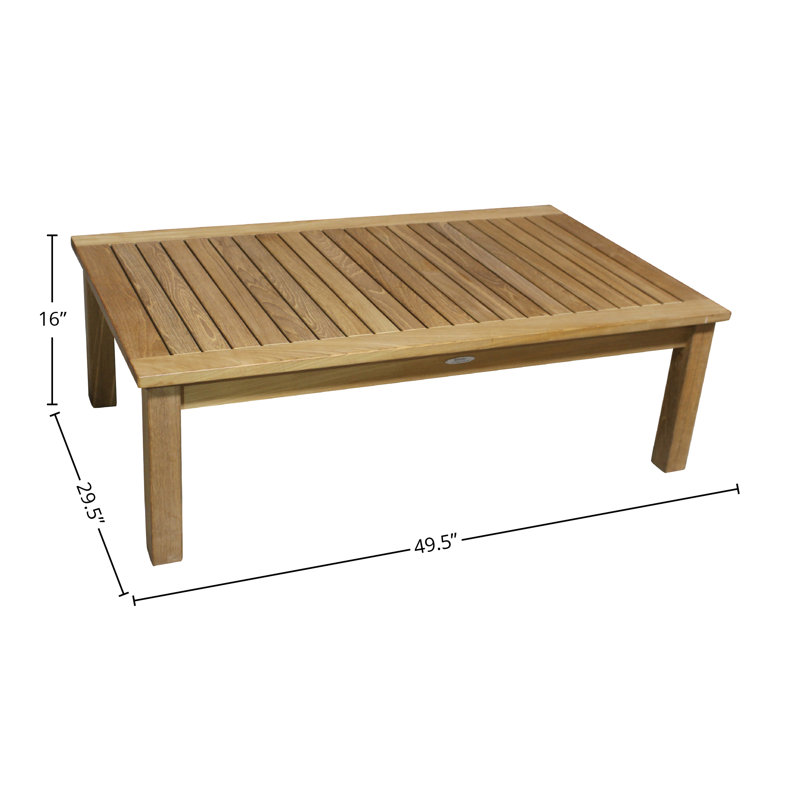 Rectangular Teak Outdoor Coffee Table , 49.5'' in. W 29.5'' in. D