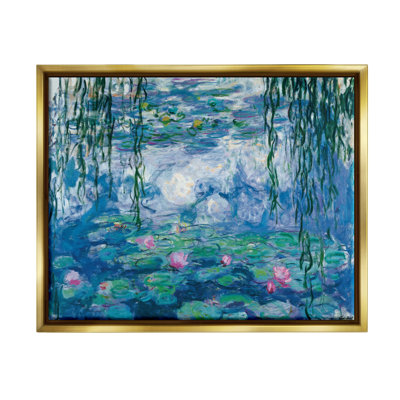" Classic Water Lilies Painting Monet Pond Detail " by Claude Monet Painting Print