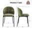 Fabric Upholstered Side Chair in Green