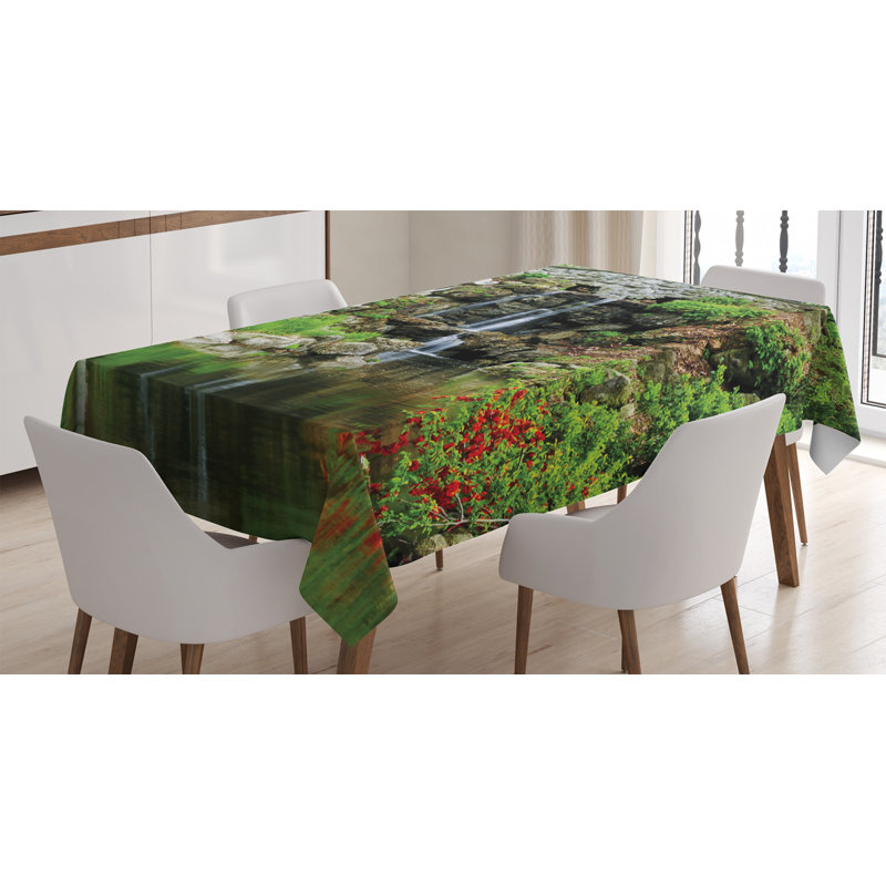 Japanese Cascading Waterfall Tablecloth, 70" L x 52" W