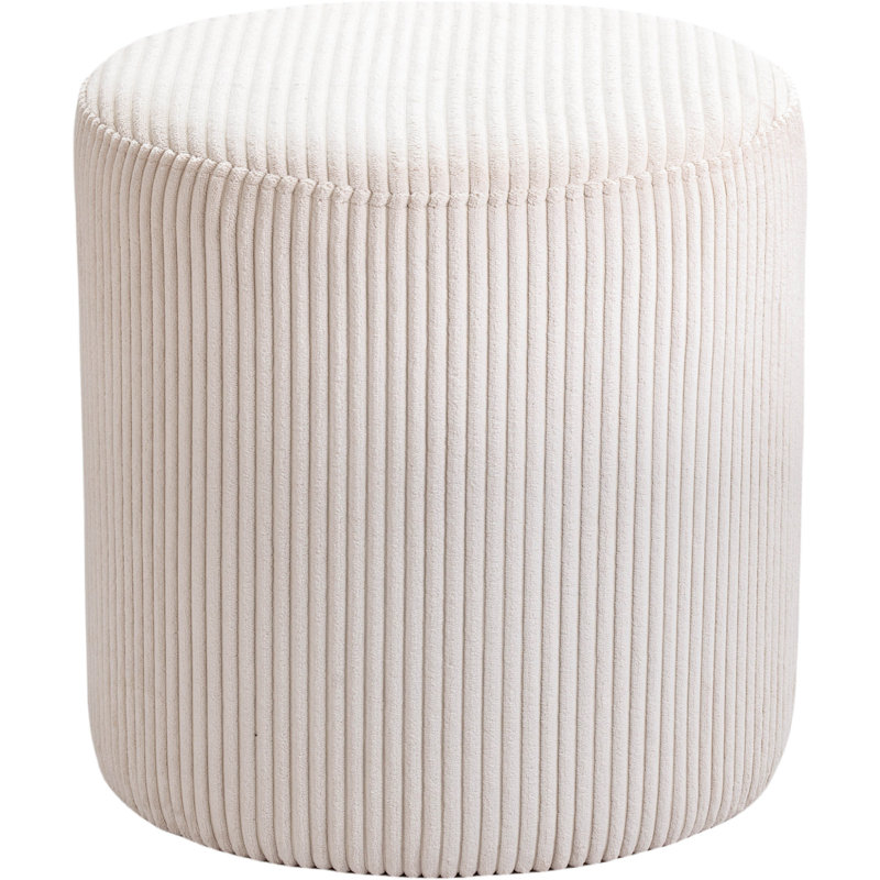 Roy Baber Upholstered Ottoman, Beige Microsuede Fabric