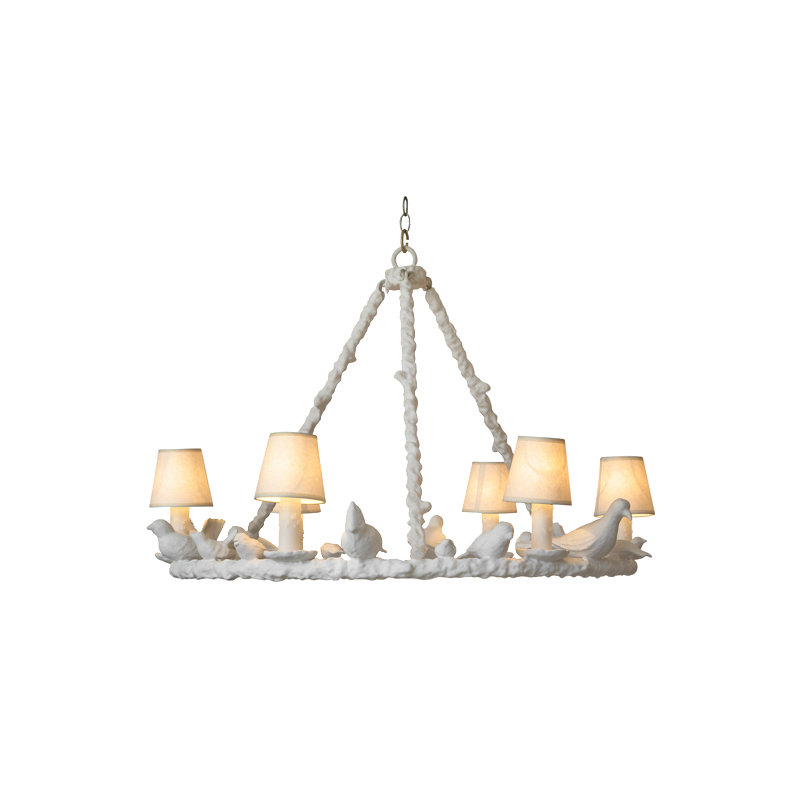 Bird 6-Light Candle-Style Chandelier, 25" H x 38" W x 38" D