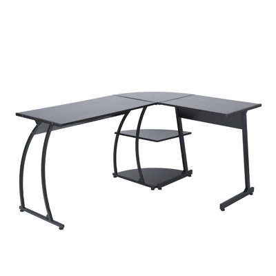 Almodovar L-Shaped Metal Base Executive Desk