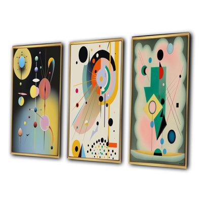 " Divine Secrets Retro Abstract Illustration VI " 3 - Pieces