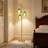 68" Mid-Century Modern Gold Tree Floor Lamp with 3 Adjustable Green Glass Shades - Vintage Standing Lamp with 800LM LED Bulbs for Living Room, Bedroom & Office