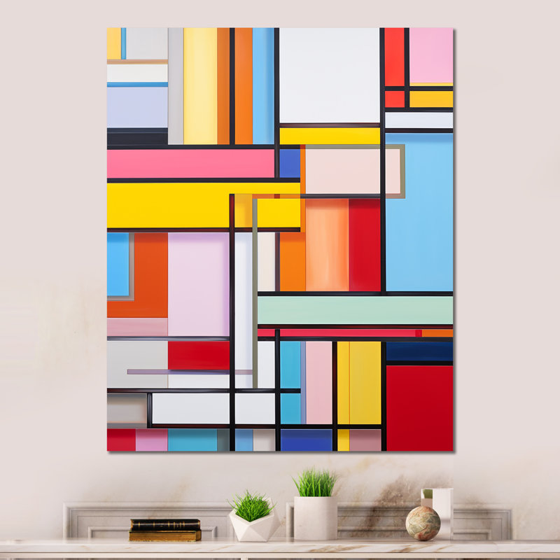 "Rainbow De Stijl Abstraction" sur, H 20 po x l 12 po x P 1 po