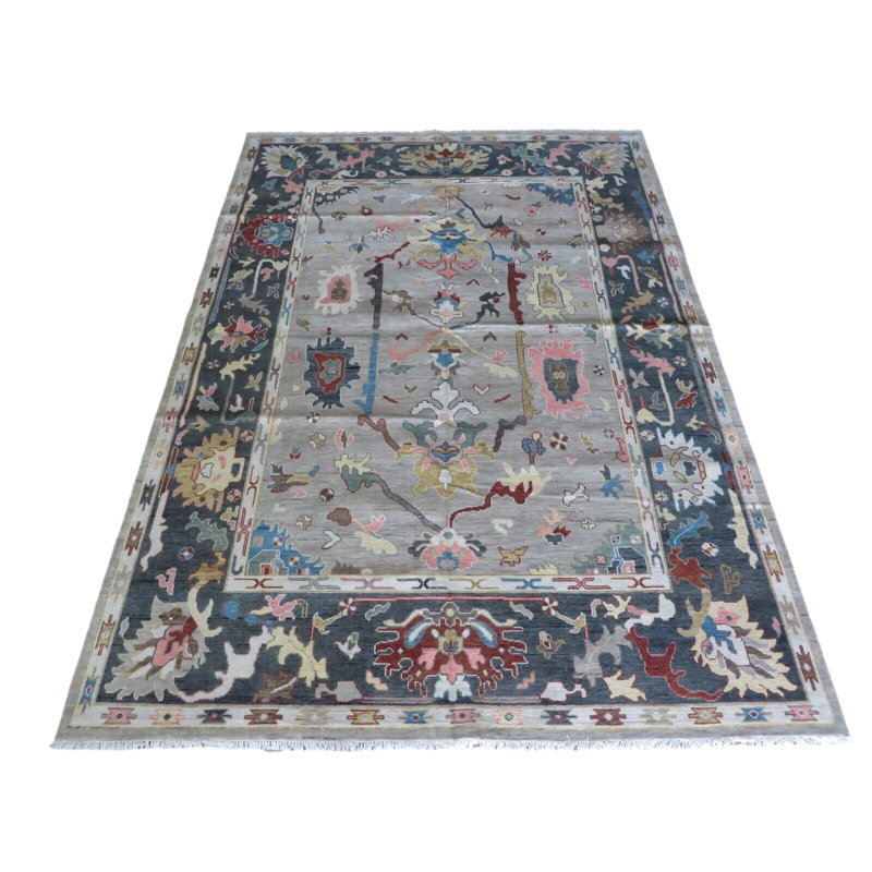 Tapis unique gris de 10 pi x 14 pi 1 po