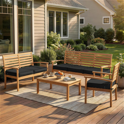 Outdoor  4'' Non-Slip Cushion Cover Water-Repellent Seat Cushion Slipcover With Portable Carry Handle.