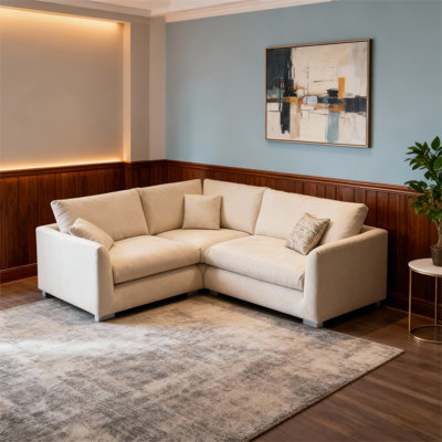 Canapé modulaire en L de 81 po avec tissu lavable et imperméable à la machine Sofinity, 3 places pour le salon et le bureau