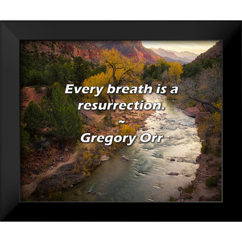 Gregory Orr Quote: Every breath is a resurrection.