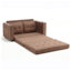 Canapé-lit convertible 3-en-1, futon capitonné brun avec canapé-lit escamotable, causeuse pliable pour les petits espaces de vie