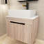 Meuble-lavabo simple 24 po avec lavabo en céramique et plateau en pierre blanche Leoine