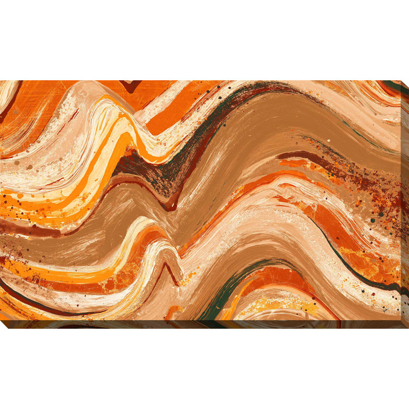 «New Concept Orange Abstract», reproduction d'art sur toile tendue, H 18 po x l 40 po x P 1 po