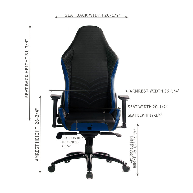 Chaise de bureau ergonomique avec fonctions réglables, Bleu