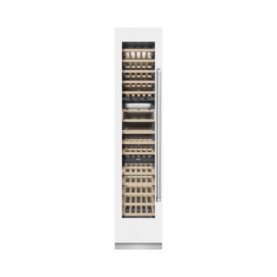 ZLINE 18 in. 9.0 cu. ft. DuraSnow Steel Triple Zone 68 Bottle Left Hinge Column Wine Cooler