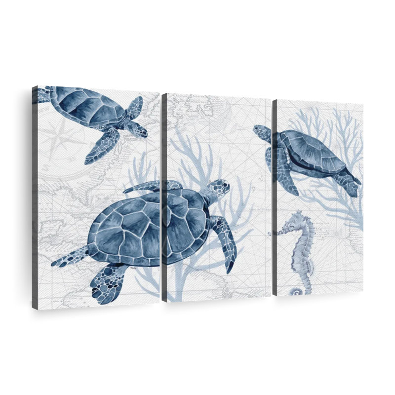 «Deep Blue Sea I On White» sur toile, H 48 po x l 74 po x P 1,25 po