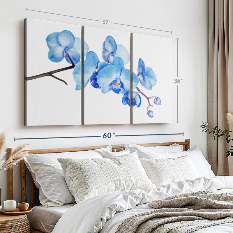 Nature «Blue Orchid Canvas Print» sur, H 36 po x l 57 po x P 1,25 po