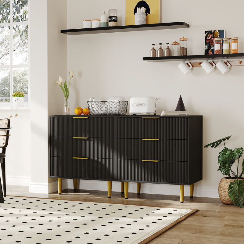 43.18 cm W Chest of 3 Drawers, Black
