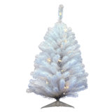 Crystal White 3' H Lighted Artificial Pine Christmas Tree