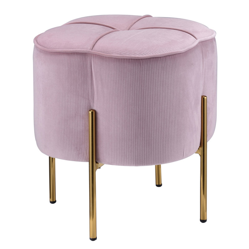 Repose-pieds rond rosé et doré Blush