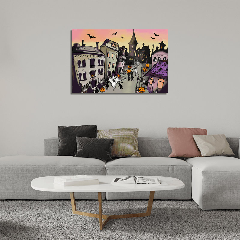 Art mural d'Halloween sur toile, H 18 po x l 12 po