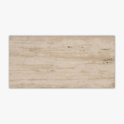 Ivory Vein-Cut Brushed 12x24 Travertine Tile