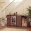 Buffet 39,4 "avec espace pour réfrigérateur, buffet cannelé avec support en verre pour la cuisine du salon-133406961