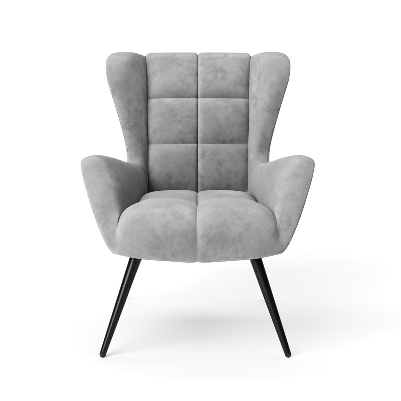Espen Accent Chair Blue Velvet Lounge chair, Grey