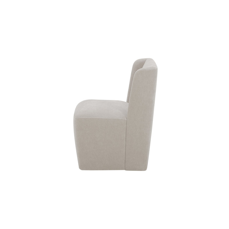 Corabeth Upholstered Rolling Dining Chair, Warm Sand